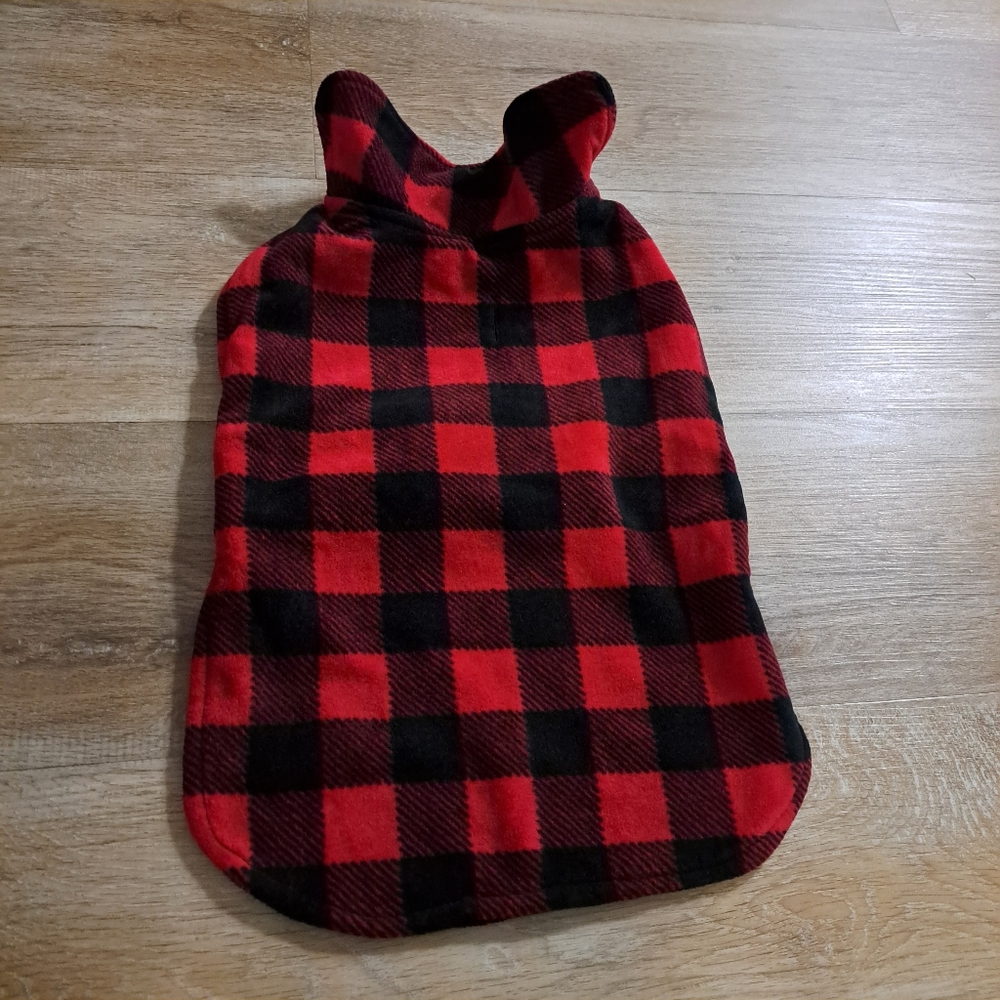 Red and Black Plaid Dog Coat Follow Me Size Medium NWT